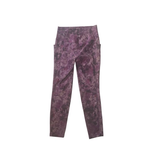 Athleta Salutation Stash Pocket Leggings Purple Tie-Dye Print High-Rise 7/8 Leng - Picture 10 of 11